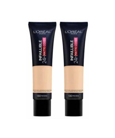 2 x New L'Oreal Infallible 24H Matte Cover Foundation 30ml 110 Vanilla Rose