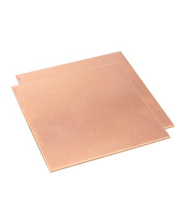 Tynulox 16 Gauge 99.9% Pure Copper Sheet  2 Pcs (0.05 x 3.9 x 3.9) Copper Plates Brass Plates for Jewelry  Crafts  Repairs  Electrical 16Ga Thickness 3.9W   3.9L