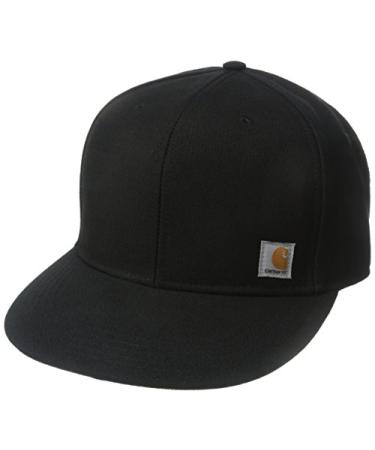 Carhartt Men's Firm Duck Flat Brim Cap One Size Black