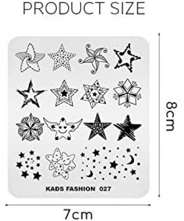Alexnailart Nail Stamping Printing Plate Template Image Plate Stamper Scraper Star Pentagram Pattern Nail Art Decoration DIY Print Manicure Design FA027 - Buy Online on SooperMarket.com