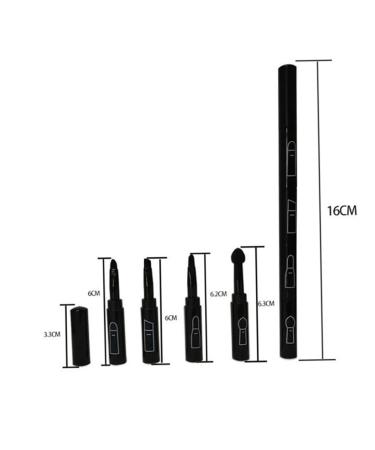 4 in 1 Premium Detachable Makeup Brush Kit - Lip Eyeshadow & Eyebrow Brushes - Portable Travel-friendly Cosmetics (Black - Buy Online on SooperMarket.com