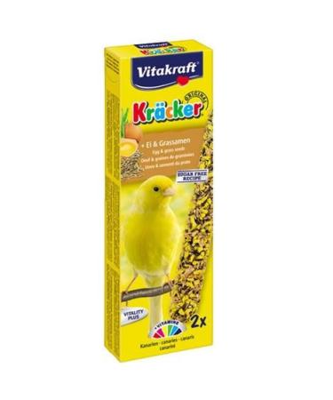 Vitakraft Kracker Canary Treat Sticks with Egg and Grass Seeds 2pk Case of 7