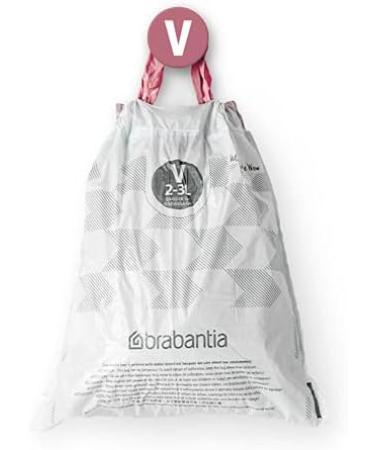Brabantia Perfectfit Donation Pack - Extra Strong White Garbage Bags (Code V) - 40 Bags (2L/3L) - International Shipping Available - Buy Online on SooperMarket.com