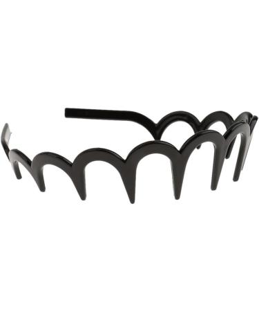 Unisex Wavy Headband Black Spring Wavy Metal Hair Band with Long Teeth Hairhoop Sports Headband Headwear Accessories Black 1pc Wavy Metal Hair Band - Buy Online on SooperMarket.com