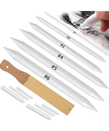 12 PCS Blending Stumps and Tortillions Paper Art Blenders with Sandpaper Pencil Sharpener Pointer for Student Artist Charcoal Sketch Drawing Tools