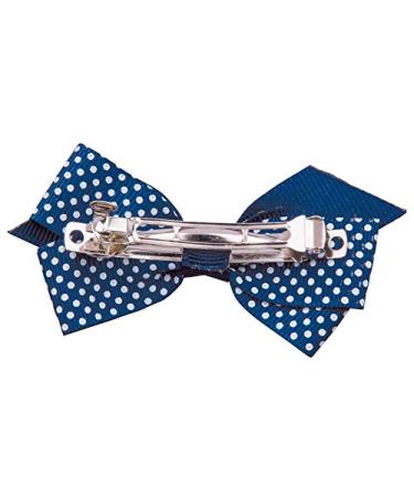 Buy Titania Hair Clip Set - Small Bow Design Blue-White Large Dots 2 Pieces | International Shipping Available - Buy Online on SooperMarket.com