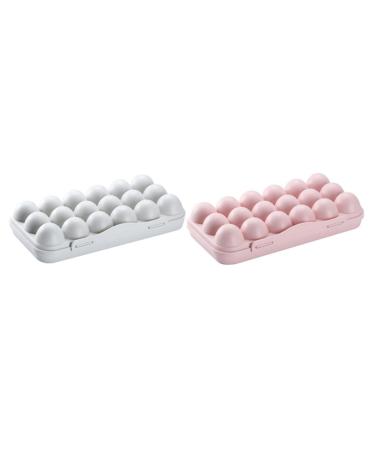 OSALADI 2pcs 18 Egg Storage Box Filled Plastic Eggs Fridge Egg Dispenser Egg Storage Tray With re-usable Assorted Color 30x15cm