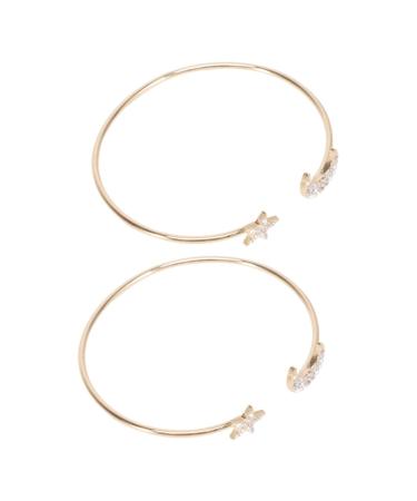 TENDYCOCO 2pcs Rhinestone Bracelets Open Cuff Bracelet Crystal Vintage Bracelets Moon Bracelet for Women Friendship Bracelet Shiny Bracelet Crystals Bracelet To Open Wristband 5.5X5.5cmx2pcs Goldenx2pcs