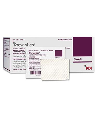PDI Prevantics injection alcohol Swab Skin Preparation pad Box of 100 B10800