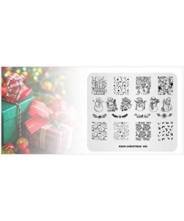 Christmas Nail Art Stamping Plate - Snowman Balloon Candy Bell Pattern - DIY Manicure Print Tool - Buy Online on SooperMarket.com