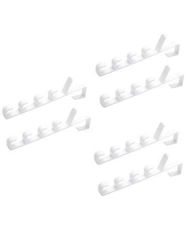 Cabilock 6 Pcs Towel Hooks Door Hanging Rack Multifunctional Hooks Hanger Coat 2pcsx3pcs Whitex3pcs