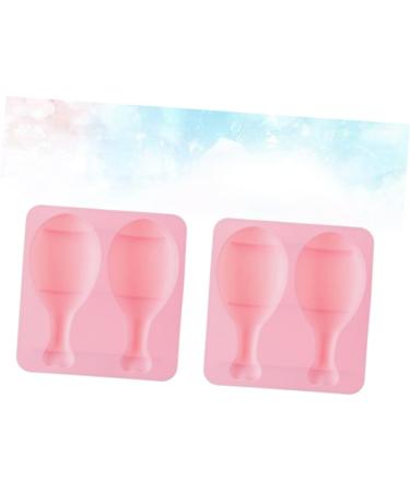 HOMSFOU 4 Pcs Silicone Molds Fondant Molds De para Gelatinas Silicone Cake Mold Silicone Baking Mold DIY Baking Molds Complementary Food Drumstick Pinkx2pcs 15.8*14.9 CMx2pcs - Buy Online on SooperMarket.com