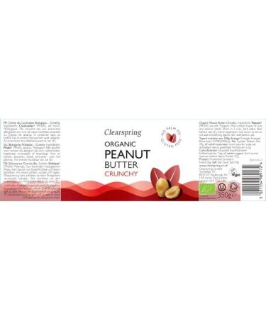 Clearspring Organic Peanut Butter Crunchy 350g (Pack of 6) - Buy Online on SooperMarket.com