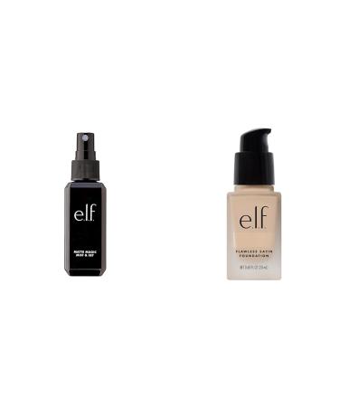 e.l.f. Matte Magic Mist & Set - Small Lightweight Long Lasting Mattifying Revitalizes & Flawless Finish Foundation Lightweight Medium Coverage & Semi-Matte Beige 0.68 Fl Oz MAKE_UP + SKIN_CONCEALER 84434A