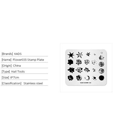 KADS Nail Stamping Plate FL035 - Flower Nature DIY Image Template for Manicure - Buy Online on SooperMarket.com
