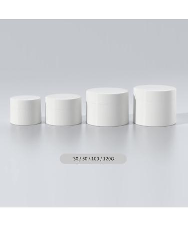 Zeoabsy 4-Piece 30ml Thick Shine White Round Plastic Crucibles with Screw Caps - Perfect for Ointments Lip Balm and Cosmetic Creams | Includes 4 Spatulas - Buy Online on SooperMarket.com