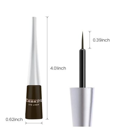 Dark Brown Coffee Liquid Eyeliner Set - Waterproof Colored Eye Liners for Women - Stamps Shapes, 2Pcs - Delineadores de Colores para Ojos - Long-Lasting Formula - Pack of 1 - Buy Online on SooperMarket.com