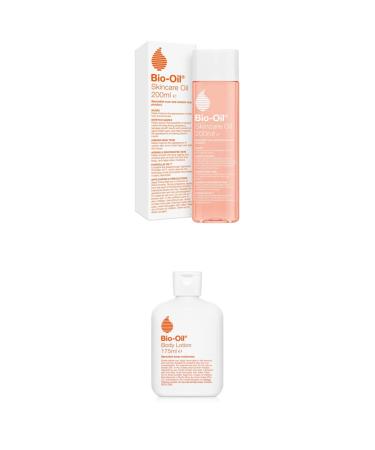 Bio-Oil Skincare Oil - Improve The Appearance of Scars Stretch Marks and Skin Tone + Body Lotion 175ml - Ultra-Light Body Moisturiser for Dry Skin Bio-Oil Body Lotion 175ml + Skincare Oil 200ml