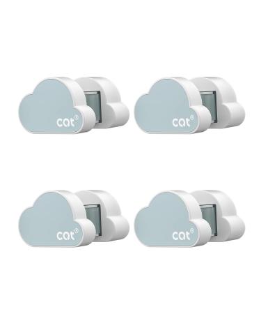 CQT Mop and Broom Holder Gripper Holds Self Adhesive No Drilling Wall Mount Cloud Shape Broom and Dustpan Hanger for for Home Garden Garage and Storage (Blue, 4) Blue 4