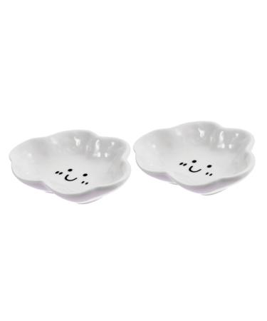ABOOFAN 2pcs Clouds Sauce Dipping Bowl Small Serving Platter Soy Sauce Dishes Ketchup Packets Sauce Bowls Sauce Plate Bread Bowl Porcelain Dip Mini Bowls Accessories White Pinch Ceramics