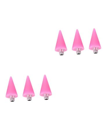 DOITOOL 6 Pcs Rhinestones Picker Head Diy Jewel Picker Nail Beads Wax Head Rhinestone Studs Picker Beads Picker Head Nail Diamond Picker Wax Pen Tips Crystal Picker Tips Double Head Pink
