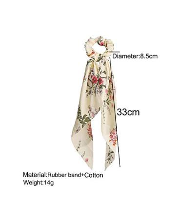 Boho Flower Ribbon Hair Scrunchies Headband Set for Women/Girls (Pack of 5) - Buy Online on SooperMarket.com