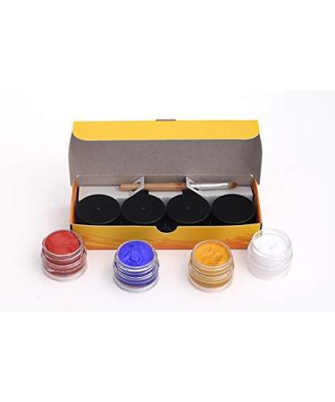 Natural Earth Paint Mini Face Paint Kit - Non-Toxic, Long Lasting, High Quality - 4 Vibrant Colors, Hypoallergenic for Halloween, Festivals - Buy Online on SooperMarket.com
