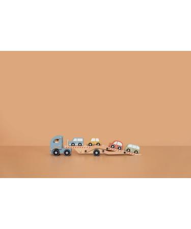 Buy Little Dutch 7095 FSC Wooden Car Transporter with 4 Cars - Eco-Friendly Toy for Kids | International Shipping Available - Buy Online on SooperMarket.com