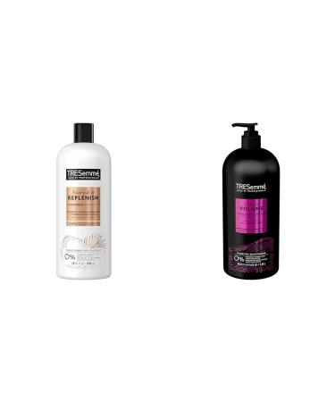 TRESemm Botanique Nourish & Replenish Conditioner for dry hair + Coconut Extract formulated & 24 Hour Volume Shampoo for fine hair + Collagen & Peptide Complex formulated