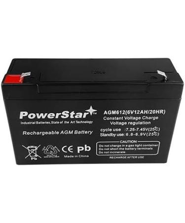Buy PowerStar 6 Volt Rechargeable Battery (2-Pack) - Replaces LC-R0612P ML12-6F2 PS-6100 D5778 UB6120 F2/F1-12AH for International Shipping - Buy Online on SooperMarket.com
