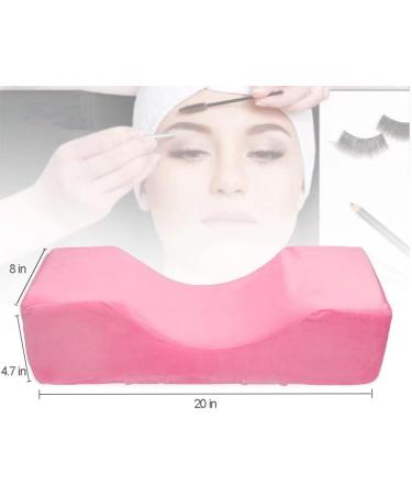 Pink Eyelash Extension Pillow - U Shape Neck Pillow for Beauty Salon | Comfortable Foam Velvet Pillowcase - Buy Online on SooperMarket.com