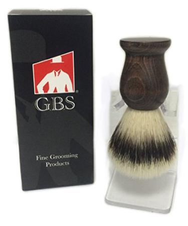 G.B.S Classic Synthetic 3rd Generation Bristle Shaving Brush with Durable Clear Brush Stand - Vegan Brush Generates Lather for Wet Shaving Lovers Durable Wooden Handle 20 mm Knot