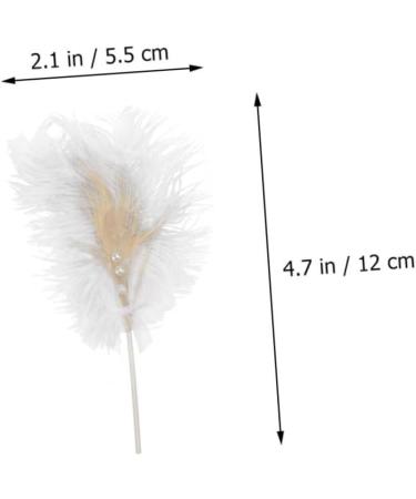 NAMOARLY 2 Pcs Insert Pearl Trim Pearl Decor Beige Decor Ostrich Trim Baking Diy Decor Dessert Inserting Decor Inserting Baking Topper Baking Toppers Insert Card Cake White White 12X5.5CM - Buy Online on SooperMarket.com