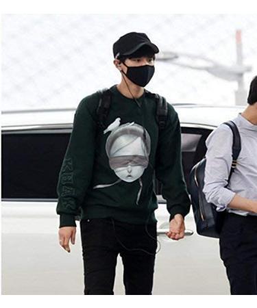 Korean Unisex Kpop Basic Black Cotton Face Mask + Oil Blotting Paper Bundle - Buy Online on SooperMarket.com