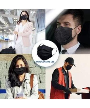 Black Disposable Face Mask | 3 Ply Layer | Face Dust Cover for Indoor Office | Restaurant Server Mask | Outdoor | Ships from CANADA (50pcs-black) 1 count (Pack of 50) - Buy Online on SooperMarket.com