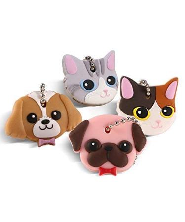 Yosoo Colourful Funky Dog and Cat Key Caps Key Identifier Caps Key Rubber Covers 4Pcs