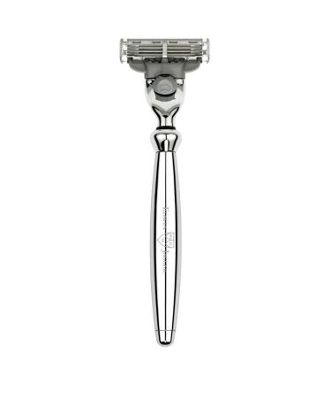 Buy Edwin Jagger Bulbous Chrome 3 Piece Mach3 Set - Silver Tip Brush - International Shipping Available - Buy Online on SooperMarket.com