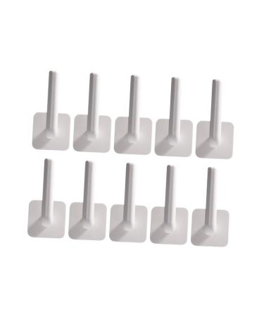 BUTIFULSIC 10pcs Multifunctional Hook Wall Towel Rack Clothes Hook Towel Bar Kitchen Hook Coat Hook White Abs