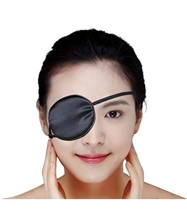 1PC Black Unisex Adult Adjustable Soft Eye Patch Silk Single Eye Mask Amblyopia Corrected Visual Recovery Eye Patches Full Cover for Lazy Eye Astigmatism Training Eye Care - Buy Online on SooperMarket.com