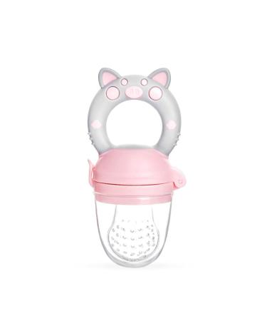 Baby Pacifier Fruit Feeder/Food Pacifier Piggy / BPA Free (Pink)