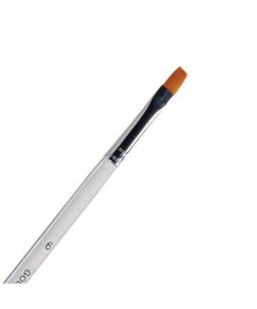 Gel brush flat acrylic handle size 6 synthetic hair brush for applying color gel or building up the fingernail modeling