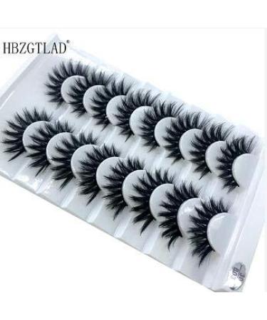 HBZGTLAD 3D Mink Eyelashes â€“ 8 Pairs Long Natural False Lashes for Stunning Makeup (B03) - Buy Online on SooperMarket.com