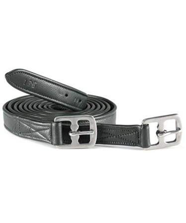 Equitack Leather Stirrup Non Stretch Double Bonded Silver Fittings Black 62''