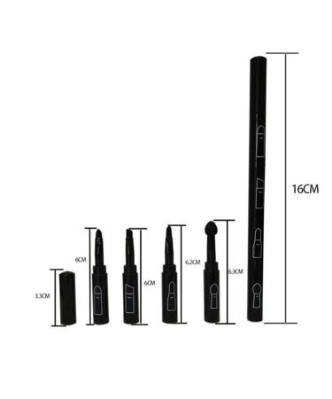 4 in 1 Premium Detachable Makeup Brush Set - Portable Eyebrow Eyeshadow Lip Brush Kit - Travel-Friendly Black Retractable Brushes - Buy Online on SooperMarket.com
