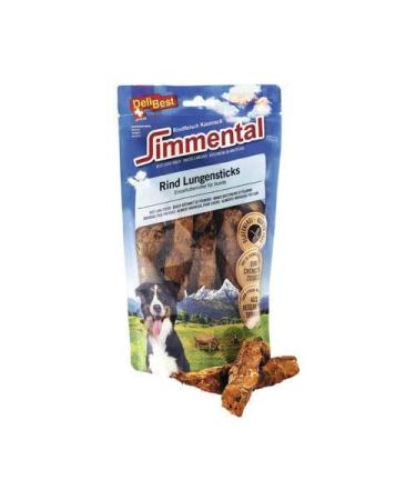Delibest Simmental beef lung sticks dried I Healthy chewing items for dogs I cattle lounge digestible - soft aromatic causnack I delicious dog snacks 120 g
