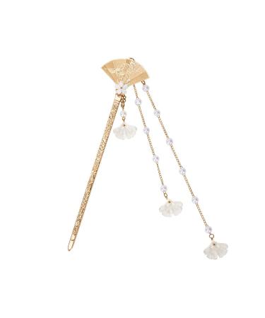 Retro Alloy Hair Stick Fan Shape Chinese Hair Chopsticks Hairpin MGPFERD