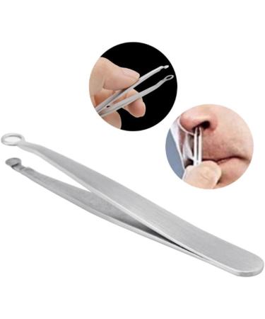 Nose Hair Tweezers Stainless Steel Round Tip Face Hair Remover Eyelash Eyebrow Tweezers Manicure Tackle - Buy Online on SooperMarket.com