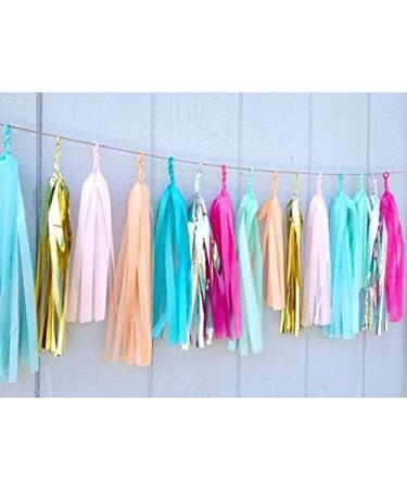 Binpeng 9.8in Blue Tissue Paper Tassel DIY Hanging Decorations - 20PCS 25cm Blue Garland for Party, Wedding, Baby Shower - Buy Online on SooperMarket.com