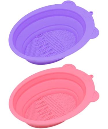 Makeup Brush Cleaning Mat Foldable Brush Cleaner Bowl Silicone Brush Cleaner Pad for Sponge Pink Cleaning pads - Buy Online on SooperMarket.com