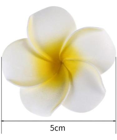 4 Pieces Plumeria Flower Clips - Hawaiian Foam Hair Clips for Bridal Wedding & Beach Decor - Buy Online on SooperMarket.com